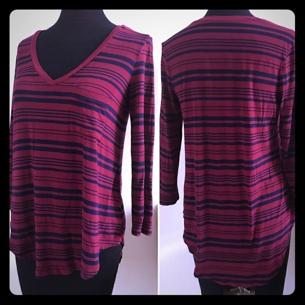 Burgundy stripe top